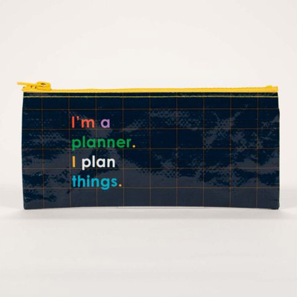 BlueQ, Blue, Pencil Pouch, Accessories, Unisex, 4.25"x8.5", I'm a Planner, 692567